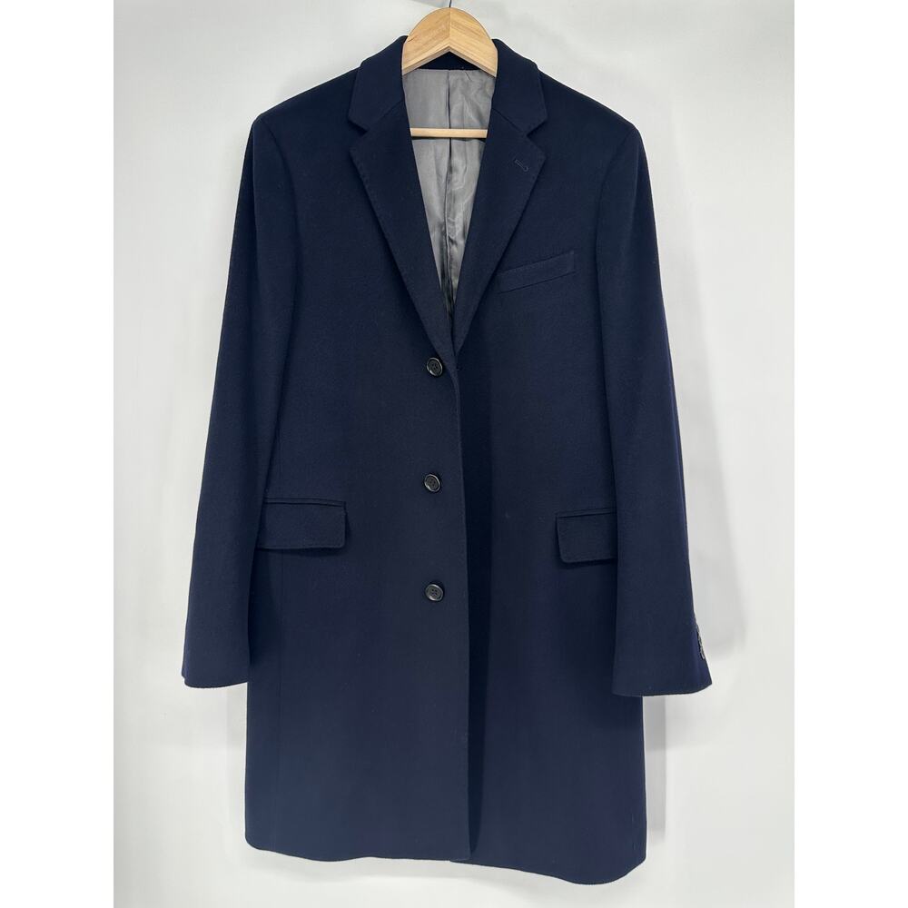 Saks Fifth Avenue Men’s Overcoat Loro Piana Wool Cashmere Coat 40L Navy Blue - Picture 9 of 14